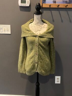 Anthropologie marled sage  & light blue cardigan great condition size small